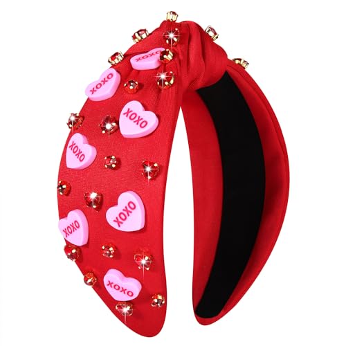 Heart Headband 5 - Valentine's Day Jeweled Beaded Headband for Women
