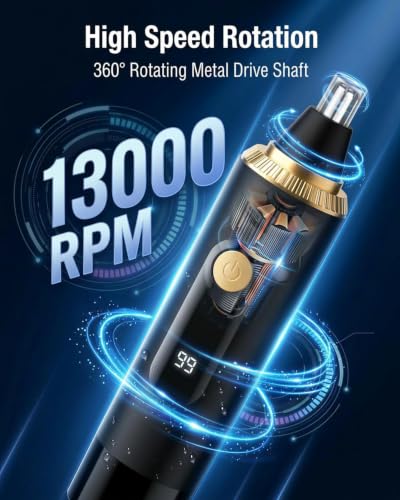 RAXMETRY USB Rechargeable Nose Hair Trimmer Blackgold - Painless & Waterproof