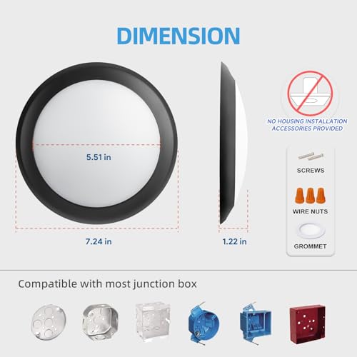 ECOELER 6 Inch Dimmable LED Ceiling Light - 1100Lm 5000K Daylight