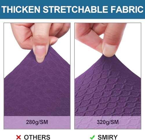 Smiry Waterproof Chair Seat Covers for Dining Room Chairs, Set of 2, Purple