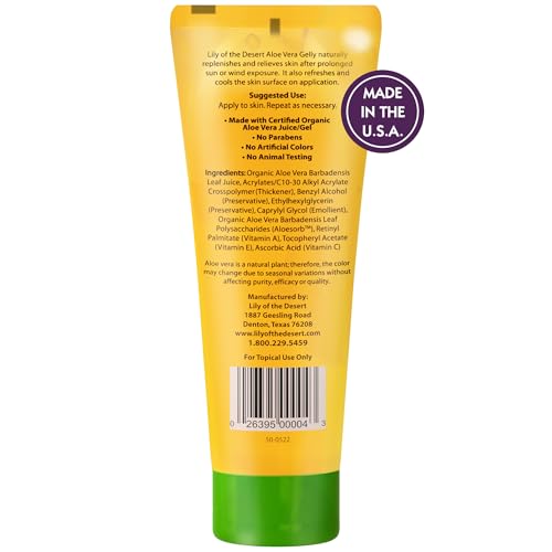 Lily of the Desert 99% Organic Aloe Vera Gelly, 4 oz (Pack of 2)