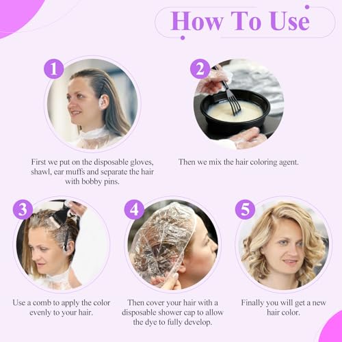 Vivinin 19PCS Hair Dye Kit with Brushes, Bowl, Clips & Gloves