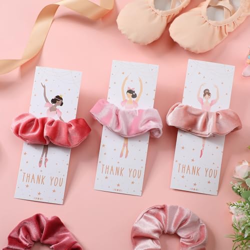 24-Piece Ballerina Party Favors Set with Hair Scrunchies and Thank You Cards