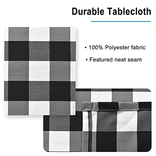 Waterproof Black and White Checkered Tablecloth 30x60 Inch