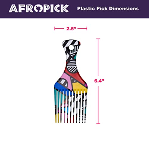 Afropick Anti-Static Afro Pick Comb for Curly Hair - 1 Count (Fresher Prince)