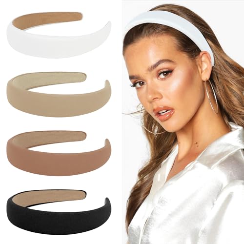 CURASA Women's Padded Fabric Hair Accessories - 4 Thick Wide