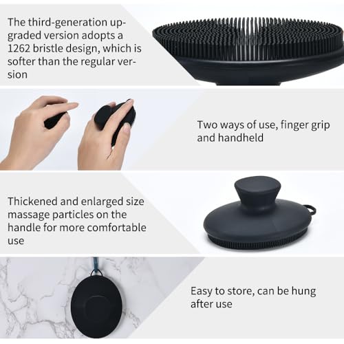 Silicone Face Scrubber for Men & Women - 1262 Soft Bristles