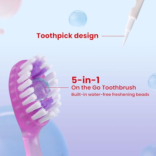 RR ORCRO 10-Pack Disposable Toothbrushes with Toothpaste, Floss, Tongue Scraper & Pick – Travel Friendly