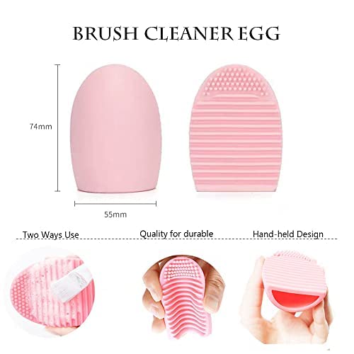NEVSETPO Champagne 28-Piece Travel Makeup Brush Set with Bag & Accessories
