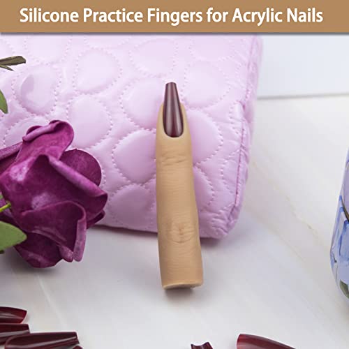 Silicone Nail Practice Fingers for Acrylic Nails - Flexible & Bendable