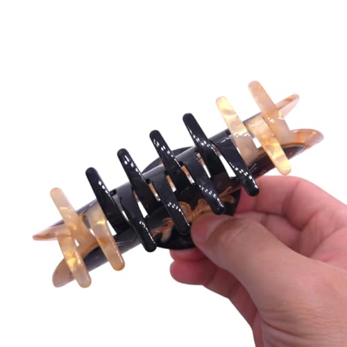 OMG Decor Boho Sun Claw Hair Clips – Moon Design, Large Acetate Hair Clip Set
