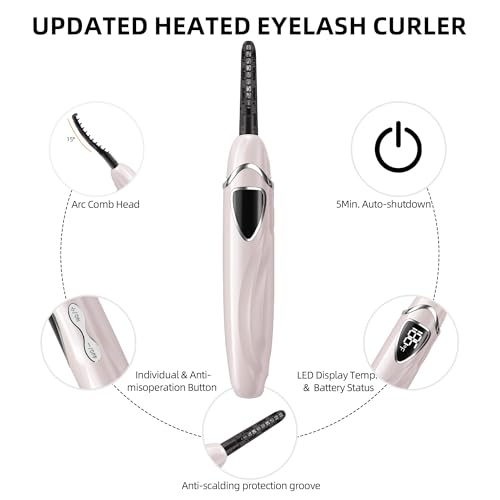 EYECURL S600 Heated Eyelash Curler - Primrose Pink/Silver, 24H Long-lasting Curl
