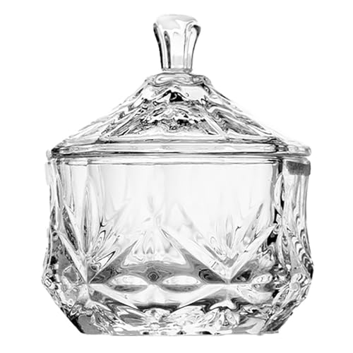 8oz Glass Candy Dish with Lid - Decorative Storage Jar for Snacks