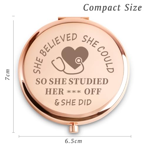 Personalized Nurse Compact Mirror - Inspirational Makeup Mirror for Nurses & Graduates