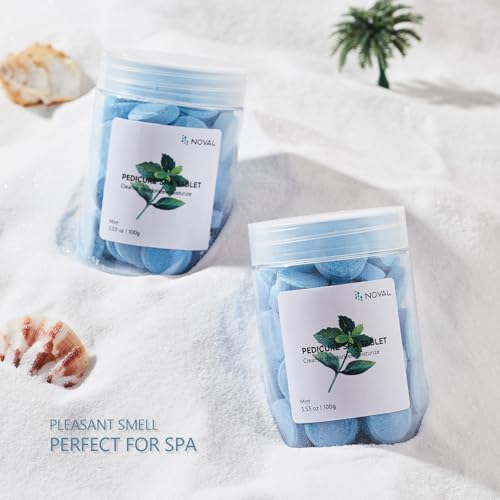 NOVAL Blue Mint Pedicure Spa Tablets - 50 Count Foot Soak