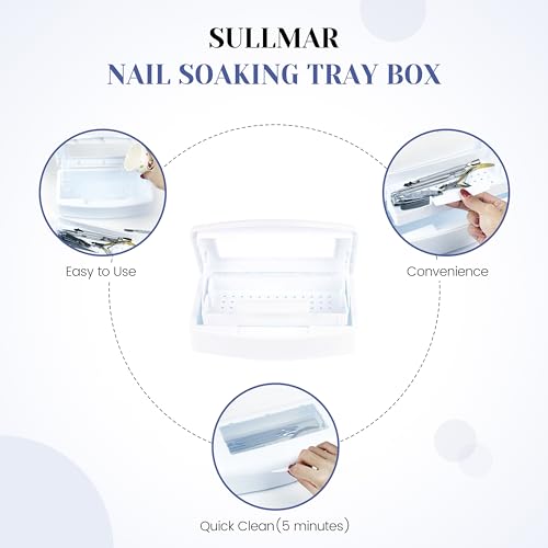 SULLMAR Nail Tool Sterilizer Soaking Box for Manicure & Eyelash Tools