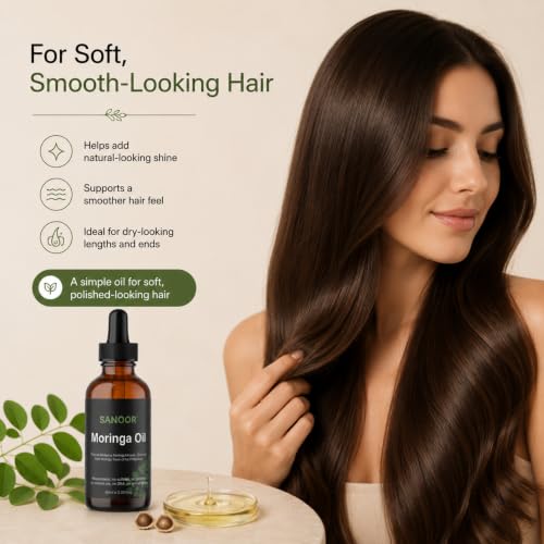 SANOOR Moringa Oil - Lightweight Multi-Use Beauty Oil for Face, Hair & Body, 60ml