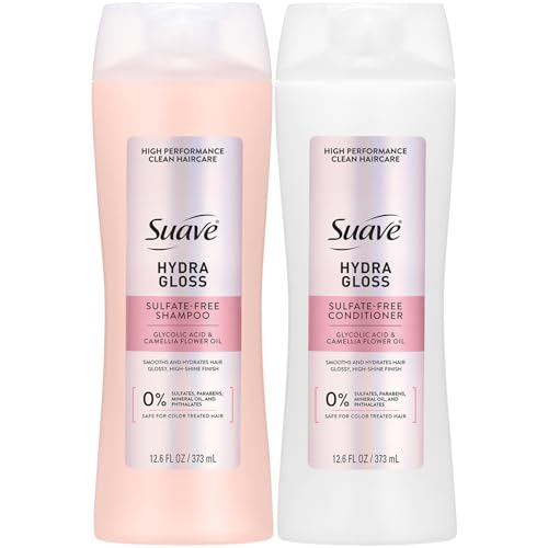 Suave Hydra Gloss Sulfate-Free Shampoo & Conditioner Set, 12.6 Oz