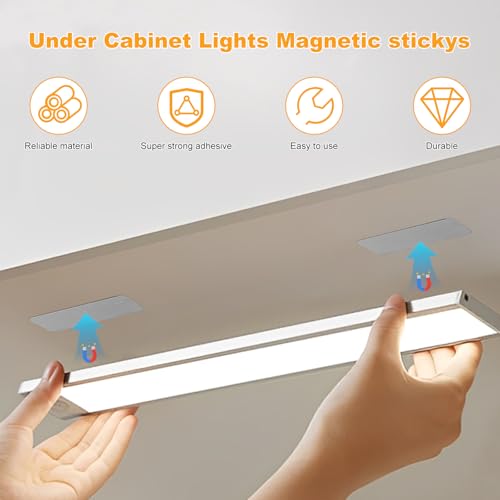 16-Piece Magnetic Under Cabinet Light Mounting Strips with Adhesive