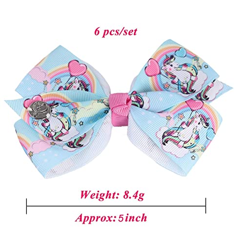 JoJo Siwa Rainbow Hair Clips Set - Handmade Bow Hair Accessories for Girls
