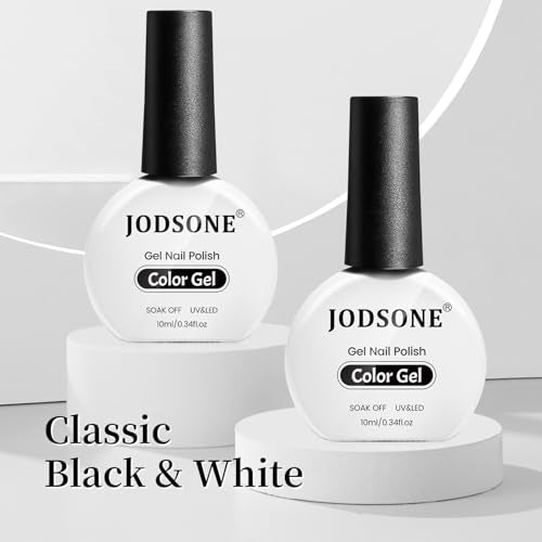 JODSONE Gel Nail Polish Set - 10ml Black & White, 2pcs