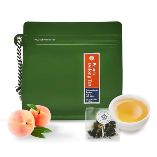 RIANTEA Peach Oolong Tea Bags - 32 Individually Wrapped Bags