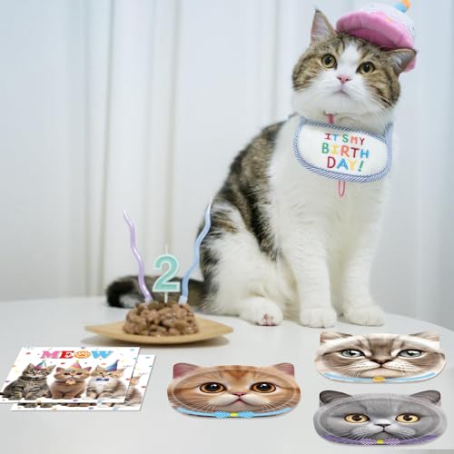 Cat Birthday Party Supplies Set - 96 PCS Disposable Plates & Napkins