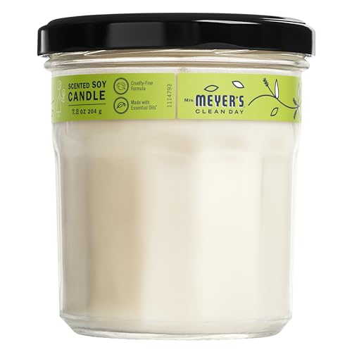 Mrs. Meyer's Lemon Verbena Scented Candle 7.2 oz | Long-Lasting Soy & Vegetable Wax