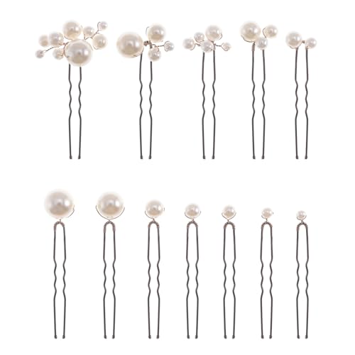 SOLENY 12-Piece Pearl Bridal Hair Pins - Handmade Wedding Hair Accessories