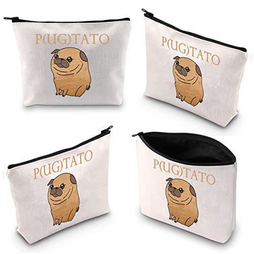 Pugtato Makeup Bag - Funny Pug Lover Gift Zipper Pouch for Travel