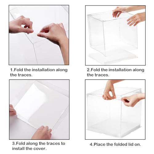 Transparent Cake Box Set - 2 Pcs 4" Cake Carrier with Lids