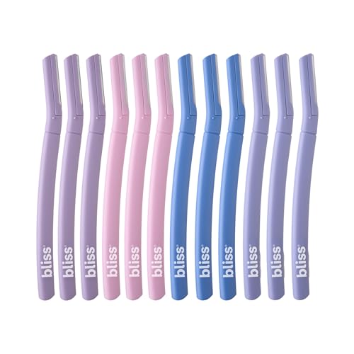 Bliss Stainless Steel Dermaplaning Tools 12 Pack for Exfoliating & Hair Removal