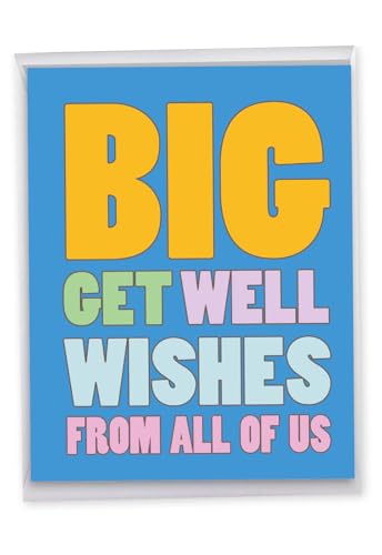 NobleWorks Jumbo Get Well Card - Oversized Feel Better Wishes