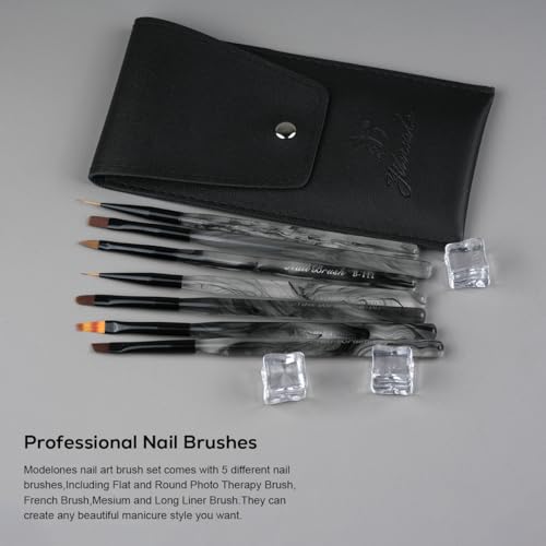 7Pcs Nail Art Brushes Set NB-111-WB-7PCS by YIHUALE – Professional Gel Polish Design Tools