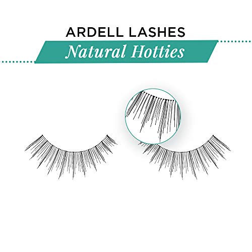 Ardell Natural False Eyelashes Hotties - Black, Lightweight Strip Lashes, 4 Pack