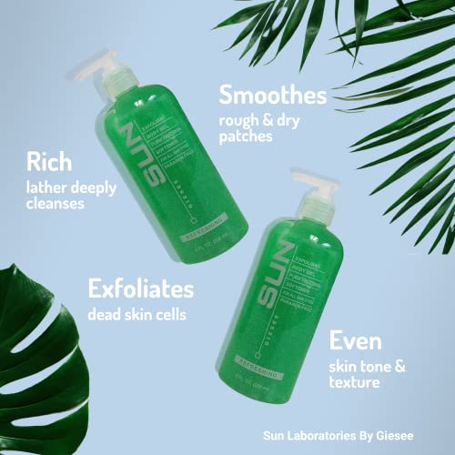 Sun Laboratories Exfoliating Body Gel with Exfoliating Gloves, 8 oz