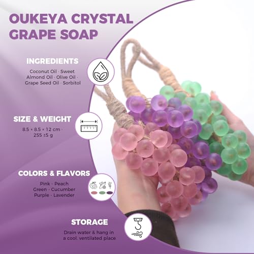 OUKEYA Grape Soap Gift Set - Lavender Aroma Moisturizing Bar