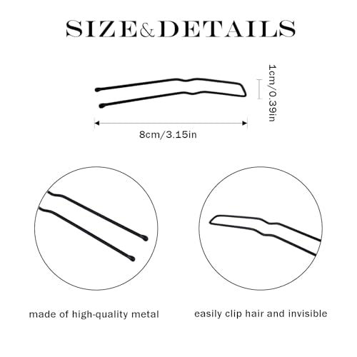 Brown U-Shaped Hair Pins 30 Pack for Thick & Curly Hair Styling Women Girls