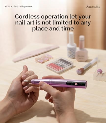 MelodySusie Rose Gold Cordless Nail Drill PC180F - 25000RPM