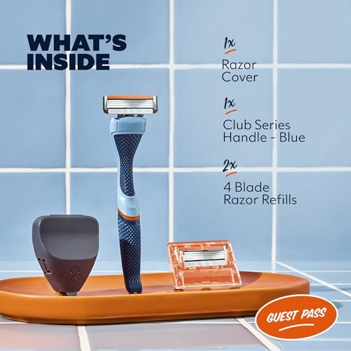 Dollar Shave Club Guest Pass Shave Set - 4 Blade Razor Kit (Blue)