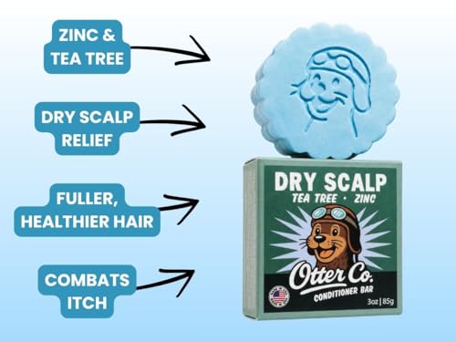 Otter Co. Tea Tree Conditioner Bar for Dry, Itchy Scalp - Vegan & Natural
