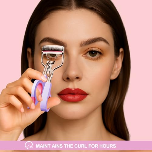 Ergonomic Eyelash Curler with 6 Replacement Pads for Long-Lasting Curl