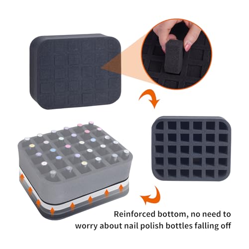 Rose Red Nail Polish Organizer Case Holds 30 Bottles with Pad