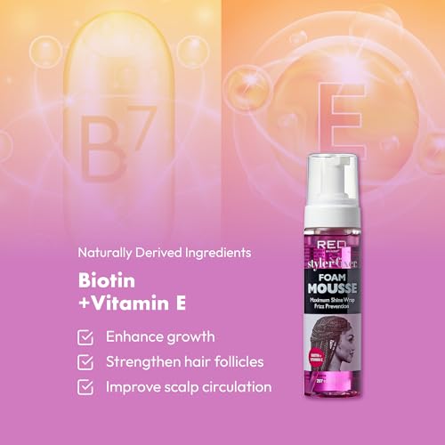 Red by Kiss Maximum Shine Wrap Mousse - Biotin & Vitamin E, 2 Pack