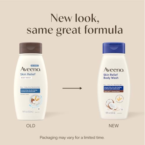 Aveeno Skin Relief Body Wash for Dry Skin - Gentle Coconut Scent, 18 Fl Oz