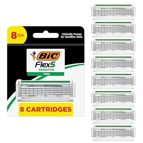 BIC Flex 5 Disposable Razors for Men - 8 Count for Sensitive Skin