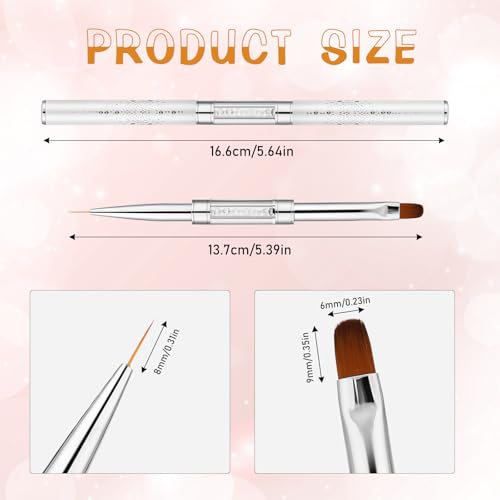 Double-Ended Nail Art Brushes Set - Precision Liner & Carving Brush