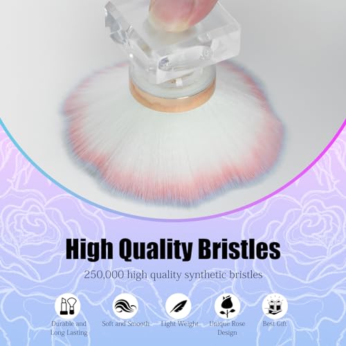 Professional Nail Dust Brush - Rose-Shaped Acrylic Cleaner
