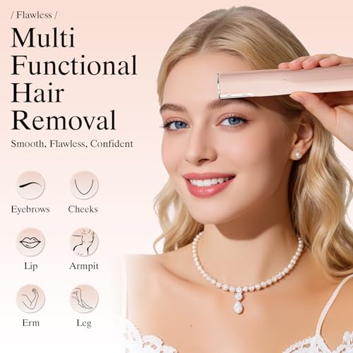 pvqKing Sonic Dermaplaning Tool for Women - Rechargeable Pink Face Razor