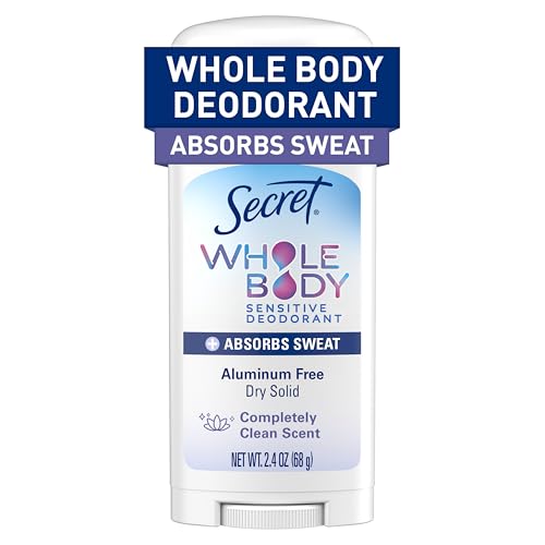 Secret Whole Body Deodorant Stick - Aluminum Free, 72 Hour Odor Protection, Naturally Derived Formula, 2.4 oz